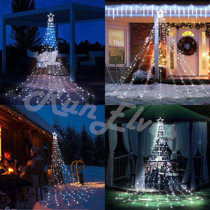 楽天市場 クリスマス イルミネーション ライト Led ドレープライト クリスマス ソーラーライト 防水 店舗 家庭 星モチーフ 8モード リモコン付 タイマー機能 飾り 屋外 庭対応 自動点灯 消灯 パーティー 新年 祝日 結婚式 Runelves