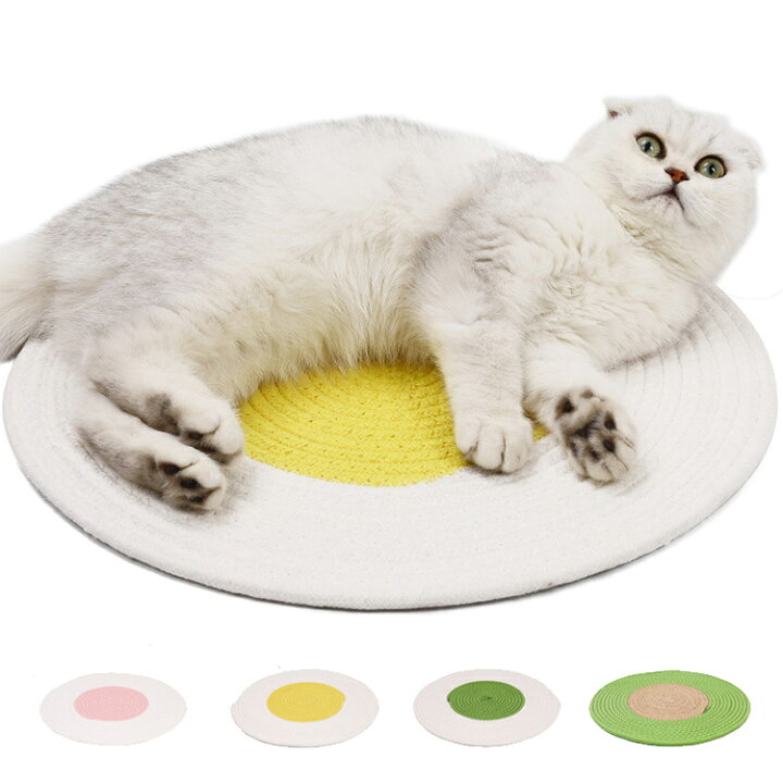 楽天市場 送料無料 猫マット ネコ爪とぎ 丸型爪とぎベッド段ボール 猫 おもちゃ 引っ掻く ストレス解消 ソファー保護 三用キャット 高密度 耐久 可愛いマット おしゃれ かわいい Runelves