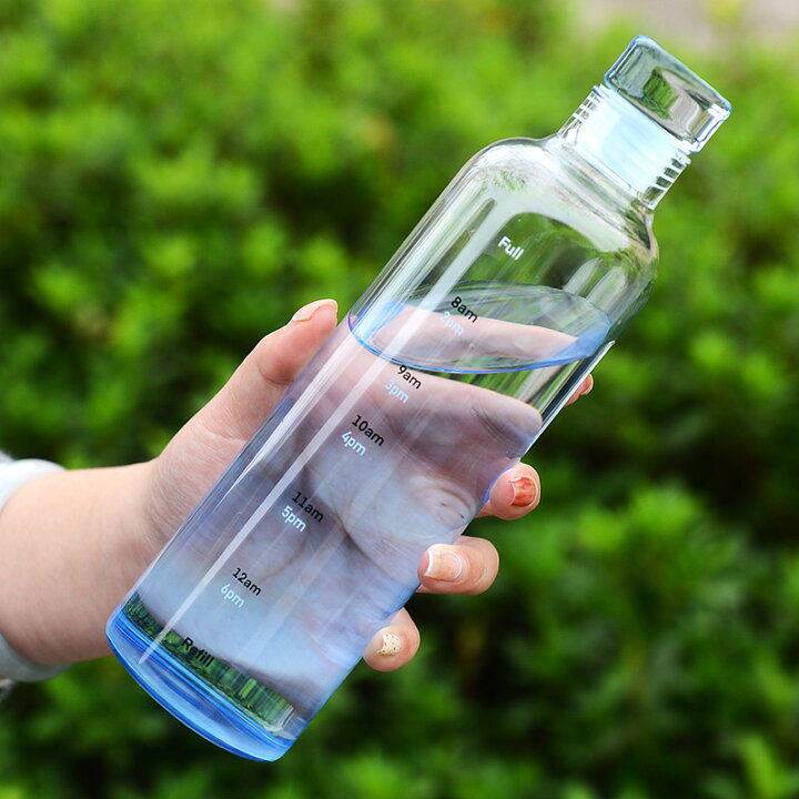 楽天市場 ウォーターボトル 水筒 目盛り 直飲み 大容量 500ml かわいい 洗いやすい おしゃれ 大容量 携帯便利 男の子 女の子 軽量 耐冷耐熱 四季用 透明 可愛い Runelves