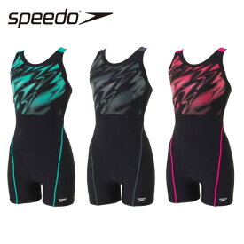 【6/4 20時～セール対象商品】【即納】24SS スピード(HYPER-B L-HALF KNEESKIN)speedo フィットネス 練習水着 レディス レディース 2024新作 SFW12353 ワンピース足つき パッド付き