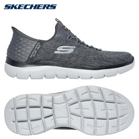 【サイズ交換片道送料無料】25FW スケッチャーズ スリップインズ サミッツ キー ペース(232469W-CCBK) メンズ シューズ スニーカー チャコール ヴィーガン 快適 クッション スリッポン 洗濯機丸洗い可 ハンズフリー ワイド 幅広モデル
