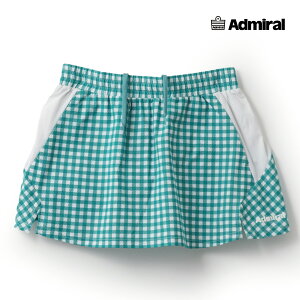 ADMIRAL アドミラル ギンガムチェックスリットヘムスコート ATLA415 060 グリーン 2024SS レデイ-ス テニス スコート おしゃれ 練習着 ボトムス おすすめ