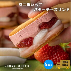 【RUNNYCHEESE】【羽二重イチゴバターサンド】~5個入~ ラニーチーズ バターサンド バターチーズサンド 羽二重餅 苺スイーツギフト 高級 ギフト イチゴスイーツ インスタ映え おしゃれ いちご スイーツ 苺 お取り寄せ プレゼント おしゃれお菓子 可愛いお菓子 送料無料 父の日