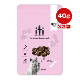 イティキャット チキン＆サーモン ディナー 40g×3袋 ▽b ペット フード 猫 キャット エアドライ製法 総合栄養食 iti