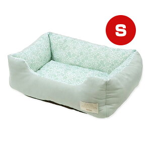 Homey ひんやり冷感 プチ・フルール スクエアベッド S スモーキーグリーン ペットプロ ▼a ペット グッズ 犬 ドッグ 猫 キャット 春夏 PetPro