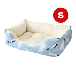SMILE スクエアベッド クールアニマル柄 S ブルー エースプロダクツ ▼g ペット グッズ 犬 ドッグ 猫 キャット 春夏