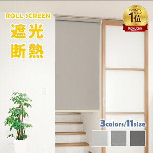 【シンプルなのに高級感】ロールスクリーン 遮光 遮熱 防音 UVカット 保温 防寒 既製品 3カラー 11サイズ 無地柄 チェーン式 間仕切り 噪音軽減 北欧 おしゃれ 既製サイズ 表裏同色 目隠し カ