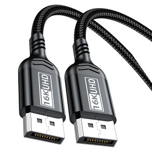 16K DP�P�[�u�� Displayport �P�[�u�� 2.1�K�i 16K@60/8K@60Hz 4K@240/165/144Hz �f�B�X�v���C�|�[�g �P�[�u�� DP 2.1�ő�80Gbps�n�C�X�s�[�hDP �P�[�u �� HDR/DSC / 1.2a / FreeSync��G-Sync�ȂǂɑΉ� ���j�^�[�P�[�u �� 