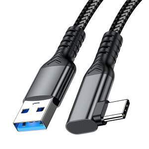 USB-A to USB-C VR�P�[�u�� L�� �i�C�����҂� VR�w�b�h�Z�b�g����уQ�[��PC�p�̍����f�[�^�]����p�P�[�u�� 3A 60W 10Gbps�����f�[�^�]�� &�[�d�R�[�hSteam Q2/1/Pro/Pico 4/Rift�Ȃ�VR�w�b�h�Z�b�g�p4K 60Hz 