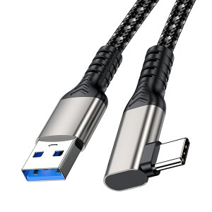 USB-A to USB-C VR�P�[�u�� L�� �i�C�����҂� VR�w�b�h�Z�b�g����уQ�[��PC�p�̍����f�[�^�]����p�P�[�u�� 3A 60W 10Gbps�����f�[�^�]�� &�[�d�R�[�hSteam Q2/1/Pro/Pico 4/Rift�Ȃ�VR�w�b�h�Z�b�g�p4K 60Hz 