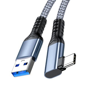 USB-A to USB-C VR�P�[�u�� L�� �i�C�����҂� VR�w�b�h�Z�b�g����уQ�[��PC�p�̍����f�[�^�]����p�P�[�u�� 3A 60W 10Gbps�����f�[�^�]�� &�[�d�R�[�hSteam Q2/1/Pro/Pico 4/Rift�Ȃ�VR�w�b�h�Z�b�g�p4K 60Hz 