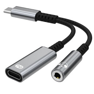 2in1 ^CvC CzϊP[u Type-cϊA_v^[ CzWbN 3.5mm [q Hi-FiĐ USB-C PD}[dA_v^ ϊA_v^[MacBook/ iPad Air/iPad Pro /Google pixel/pixel5/Galaxy mateȂǂ̃C