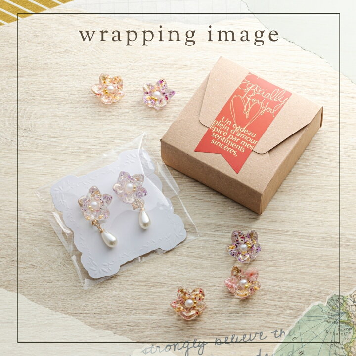 楽天市場】アクセサリー ピアス イヤリング ドライフラワー 花 【フル 