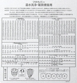 洗浄暖房便座カバー対応サイズ