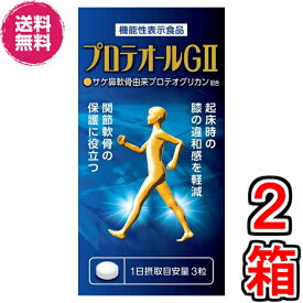 【送料無料】プロテオールGII　90粒　×お得2箱セット《プロテオールGがプロテオールGIIに名前だけ変更、機能性表示食品、プロテオグリカン、2型コラーゲン、N-アセチルグルコサミン、コンドロイチン、ヒアルロンサン、ひざ、腰、PULOCOMO、プロコモ》