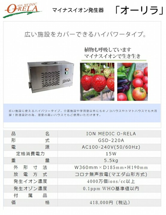 楽天市場】【送料無料C】イオンメディック オーリラ GSD-220A 