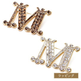 マックスマーラ ブローチ MAX MARA バス クリスタル BATH2 Mロゴ アクセサリー ピンバッジ ゴールド メンズ レディース ブランド 正規品 新品 ギフト プレゼント 女性 女友達 男性 誕生日 ハイブランド
