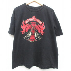 【中古】古着 半袖 ロックTシャツ バンドTシャツ メンズ ジョニーキャッシュ 大きいサイズ 2L LL ビッグシルエット ゆったり ビッグサイズ オーバーサイズ コットン クルーネック 丸首 黒 ブラック XLサイズ 中古 | 春夏 夏物 夏服 メンズファッション カットソー ティ