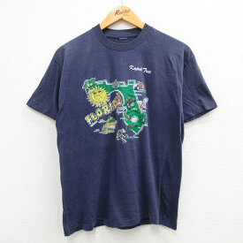 【中古】古着 半袖 ビンテージ ヴィンテージTシャツ メンズ 90年代 90s フロリダ カポック クルーネック 丸首 紺 ネイビー Mサイズ 中古 | 春夏 夏物 夏服 ヴィンテージTシャツ メンズファッション カットソー ティーシャツ ティシャツ メンズTシャツ 半袖Tシャツ 半袖 2OF