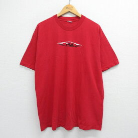 【中古】古着 フィラ FILA 半袖 ビンテージ ヴィンテージTシャツ メンズ 00年代 00s ワンポイントロゴ 刺繍 クルーネック 丸首 赤 レッド XLサイズ 中古 | 春夏 夏物 夏服 ヴィンテージTシャツ メンズファッション カットソー ティーシャツ ティシャツ メンズTシャツ 2OF