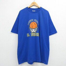 【中古】古着 フィラ 半袖 ビンテージ ヴィンテージTシャツ メンズ 90年代 90s コピンステートイーグルス バスケ 大きいサイズ 2L LL ビッグシルエット ゆったり ビッグサイズ オーバーサイズ コットン クルーネック 丸首 USA製 アメリカ製 青 ブルー XLサイズ 中古 | 2OF