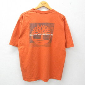 【中古】古着 ティンバーランド 半袖 ビンテージ ヴィンテージTシャツ メンズ 90年代 90s ビッグロゴ コットン クルーネック 丸首 USA製 アメリカ製 オレンジ XLサイズ 中古 | 春夏 夏物 夏服 ヴィンテージTシャツ メンズファッション カットソー ティーシャツ ティシ 2OF