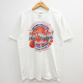 【中古】古着 半袖 ビンテージ ヴィンテージTシャツ メンズ 00年代 00s AAU バスケットボール チャンピオンシップ コットン クルーネック 丸首 白 ホワイト Lサイズ 中古 | 春夏 夏物 夏服 ヴィンテージTシャツ メンズファッション カットソー ティーシャツ ティシャツ