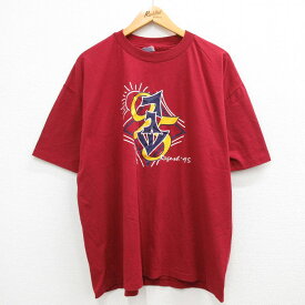 【中古】古着 ヘインズ Hanes 半袖 ビンテージ ヴィンテージTシャツ メンズ 90年代 90s 95 大きいサイズ 2L LL ビッグシルエット ゆったり ビッグサイズ オーバーサイズ クルーネック 丸首 エンジ XLサイズ 中古 | 春夏 夏物 夏服 ヴィンテージTシャツ メンズファッシ