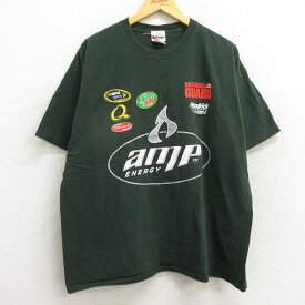 【中古】古着 半袖 ビンテージ ヴィンテージTシャツ メンズ 00年代 00s デイルアーンハートジュニア MASCAR 大きいサイズ 2L LL ビッグシルエット ゆったり ビッグサイズ オーバーサイズ コットン クルーネック 丸首 緑 グリーン XLサイズ 中古 | 春夏 夏物 夏服 メン 2OF