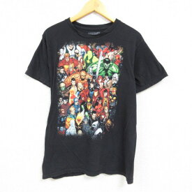 【中古】古着 半袖Tシャツ メンズ マーベル ブラックボルト デアデビル ゴーストライダー コットン クルーネック 丸首 黒 ブラック Mサイズ 中古 中古メンズ半袖プリントキャラクター 2OF