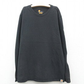 【中古】古着 カーハート Carhartt 長袖Tシャツ キッズ ボーイズ 子供服 コットン クルーネック 丸首 黒 ブラック | 春夏 春物 春服 秋冬 秋物 秋服 女の子 子ども服 こども服 カジュアル ファッション おしゃれ かわいい