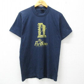 【中古】古着 半袖 ビンテージ ヴィンテージTシャツ メンズ 90年代 90s パルテノン ナッシュビル クルーネック 丸首 USA製 アメリカ製 紺 ネイビー 【spe】 Mサイズ 中古 | 春夏 夏物 夏服 ヴィンテージTシャツ メンズファッション カットソー ティーシャツ ティシャツ 2OF