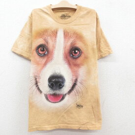 【中古】古着 半袖Tシャツ キッズ ボーイズ 子供服 犬 コットン クルーネック 丸首 ベージュ カーキ タイダイ | 春夏 春物 春服 秋冬 秋物 秋服 女の子 子ども服 こども服 カジュアル ファッション おしゃれ かわいい 2OF