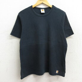 【中古】古着 カーハート Carhartt 半袖Tシャツ レディース ワンポイントロゴ コットン クルーネック 丸首 黒 ブラック 中古 | 春夏 春物 春服 秋冬 秋物 秋服 カットソー レディースファッション ロンT ロング丈 おしゃれ かわいい ロンティー ロングT ロングTシャツ