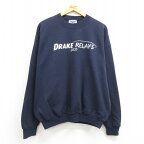 【中古】古着 リー Lee 長袖スウェット メンズ 00年代 00s DRAKE REPLAYS 大きいサイズ 2L LL ビッグシルエット ゆったり ビッグサイズ オーバーサイズ クルーネック 丸首 USA製 アメリカ製 紺 ネイビー XLサイズ 中古 スエット トレーナー トップス | 春夏 春物 春服