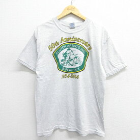 【中古】古着 半袖 ビンテージ ヴィンテージTシャツ メンズ 00年代 00s バッファロー 企業広告 クルーネック 丸首 薄グレー 霜降り 【spe】 Lサイズ 中古 | 春夏 夏物 夏服 メンズファッション カットソー ティーシャツ ティシャツ メンズTシャツ 半袖Tシャツ 半袖ティ