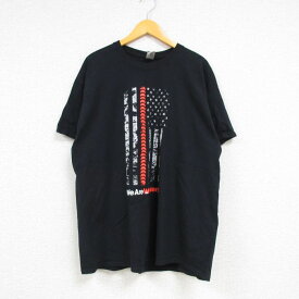 【中古】古着 半袖Tシャツ メンズ Welders コットン クルーネック 丸首 黒 ブラック XLサイズ 中古 中古メンズ半袖プリントキャラクター 2OF