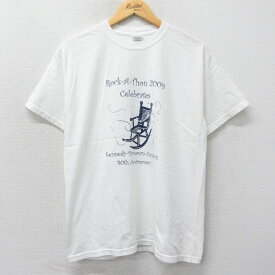 【中古】古着 半袖 ビンテージ ヴィンテージTシャツ メンズ 00年代 00s Rock A Thon イス ロッキングチェア コットン クルーネック 丸首 白 ホワイト Mサイズ 中古 | 春夏 夏物 夏服 ヴィンテージTシャツ メンズファッション カットソー ティーシャツ ティシャツ メン 2OF