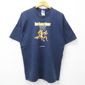 【中古】古着 半袖 ビンテージ ヴィンテージTシャツ メンズ 90年代 90s レース マラソン ボーイング コットン クルーネック 丸首 紺 ネイビー Lサイズ 中古 | 春夏 夏物 夏服 ヴィンテージTシャツ メンズファッション カットソー ティーシャツ ティシャツ メンズTシャ 2OF