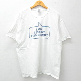 【中古】古着 半袖 ビンテージ ヴィンテージTシャツ メンズ 00年代 00s トムラ REVOLUTIONARY 大きいサイズ 2L LL ビッグシルエット ゆったり ビッグサイズ オーバーサイズ コットン クルーネック 丸首 白 ホワイト XLサイズ 中古 | 春夏 夏物 夏服 ヴィンテージTシャ