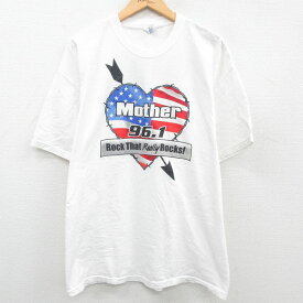 【中古】古着 ヘインズ Hanes 半袖 ビンテージ ヴィンテージTシャツ メンズ 00年代 00s Mother ハート コットン クルーネック 丸首 白 ホワイト XLサイズ 中古 | 春夏 夏物 夏服 ヴィンテージTシャツ メンズファッション カットソー ティーシャツ ティシャツ メンズTシ