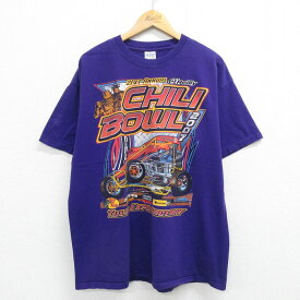 【中古】古着 半袖 ビンテージ ヴィンテージTシャツ メンズ 00年代 00s レーシングカー 企業広告 大きいサイズ 2L LL ビッグシルエット ゆったり ビッグサイズ オーバーサイズ コットン クルーネック 丸首 紫 パープル XLサイズ 中古 | 春夏 夏物 夏服 メンズファッシ 2OF