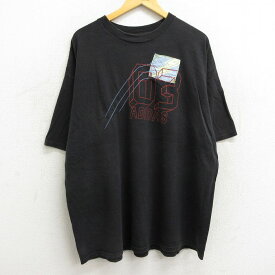 【中古】古着 アディダス adidas 半袖 ビンテージ ヴィンテージTシャツ メンズ 00年代 00s ビッグロゴ 03 大きいサイズ 2L LL ビッグシルエット ゆったり ビッグサイズ オーバーサイズ コットン クルーネック 丸首 黒 ブラック XLサイズ 中古 | 春夏 夏物 夏服 ヴィン