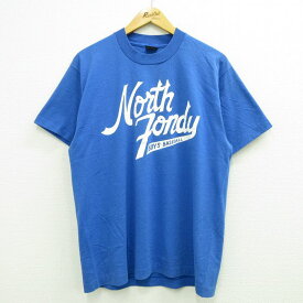 【中古】古着 半袖 ビンテージ ヴィンテージTシャツ メンズ 90年代 90s 少年野球 Morth Fondy クルーネック 丸首 USA製 アメリカ製 青 ブルー Lサイズ 中古 | 春夏 夏物 夏服 ヴィンテージTシャツ メンズファッション カットソー ティーシャツ ティシャツ メンズTシャ