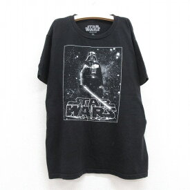 【中古】古着 半袖Tシャツ キッズ ボーイズ 子供服 スターウォーズ STAR WARS ダースベイダー コットン クルーネック 丸首 黒 ブラック | 春夏 春物 春服 秋冬 秋物 秋服 女の子 子ども服 こども服 カジュアル ファッション おしゃれ かわいい