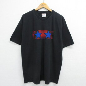 【中古】古着 ヘインズ Hanes 半袖 ビンテージ ヴィンテージTシャツ メンズ 00年代 00s 星 スター コットン クルーネック 丸首 黒 ブラック XLサイズ 中古 | 春夏 夏物 夏服 ヴィンテージTシャツ メンズファッション カットソー ティーシャツ ティシャツ メンズTシャツ 2OF