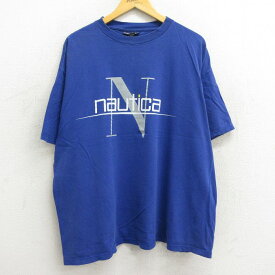 【中古】古着 ノーティカ NAUTICA 半袖 ビンテージ ヴィンテージ ブランドTシャツ メンズ 90年代 90s ビッグロゴ 大きいサイズ 2L LL ビッグシルエット ゆったり ビッグサイズ オーバーサイズ コットン クルーネック 丸首 USA製 アメリカ製 青 ブルー XLサイズ 中古 |