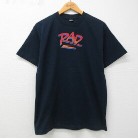 【中古】古着 半袖 ビンテージ ヴィンテージTシャツ メンズ 90年代 90s RAD コットン クルーネック 丸首 USA製 アメリカ製 紺 ネイビー Mサイズ 中古 | 春夏 夏物 夏服 ヴィンテージTシャツ メンズファッション カットソー ティーシャツ ティシャツ メンズTシャツ 半袖 2OF