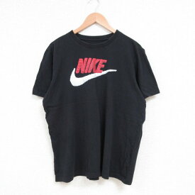 【中古】古着 ナイキ NIKE 半袖 ブランドTシャツ メンズ ビッグロゴ コットン クルーネック 丸首 黒 ブラック Lサイズ 中古 | 春夏 夏物 夏服 メンズファッション カットソー ティーシャツ ティシャツ メンズTシャツ 半袖Tシャツ 半袖ティーシャツ カジュアルTシャツ 2OF