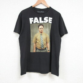 【中古】古着 半袖Tシャツ メンズ ドラマ ジオフィス ドワイトシュルーテ コットン クルーネック 丸首 黒 ブラック Lサイズ 中古 中古メンズ半袖プリントキャラクター